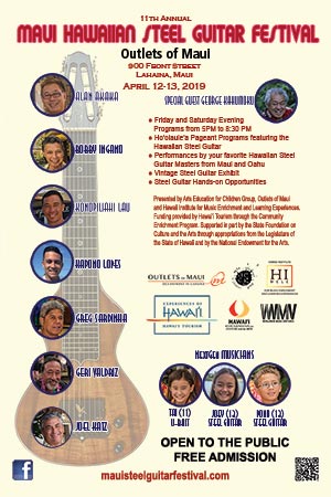 2019 Maui Steel Guitar Festival Poster - Outlets of Maui