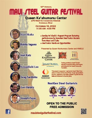 2022 Maui Steel Guitar Festival Poster - Queen Ka&lsquo;ahumanu Center